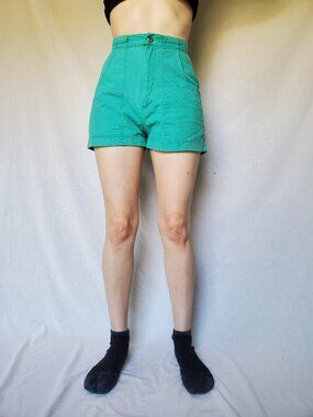 PresentCo Vintage Aqua Green Mom Shorts